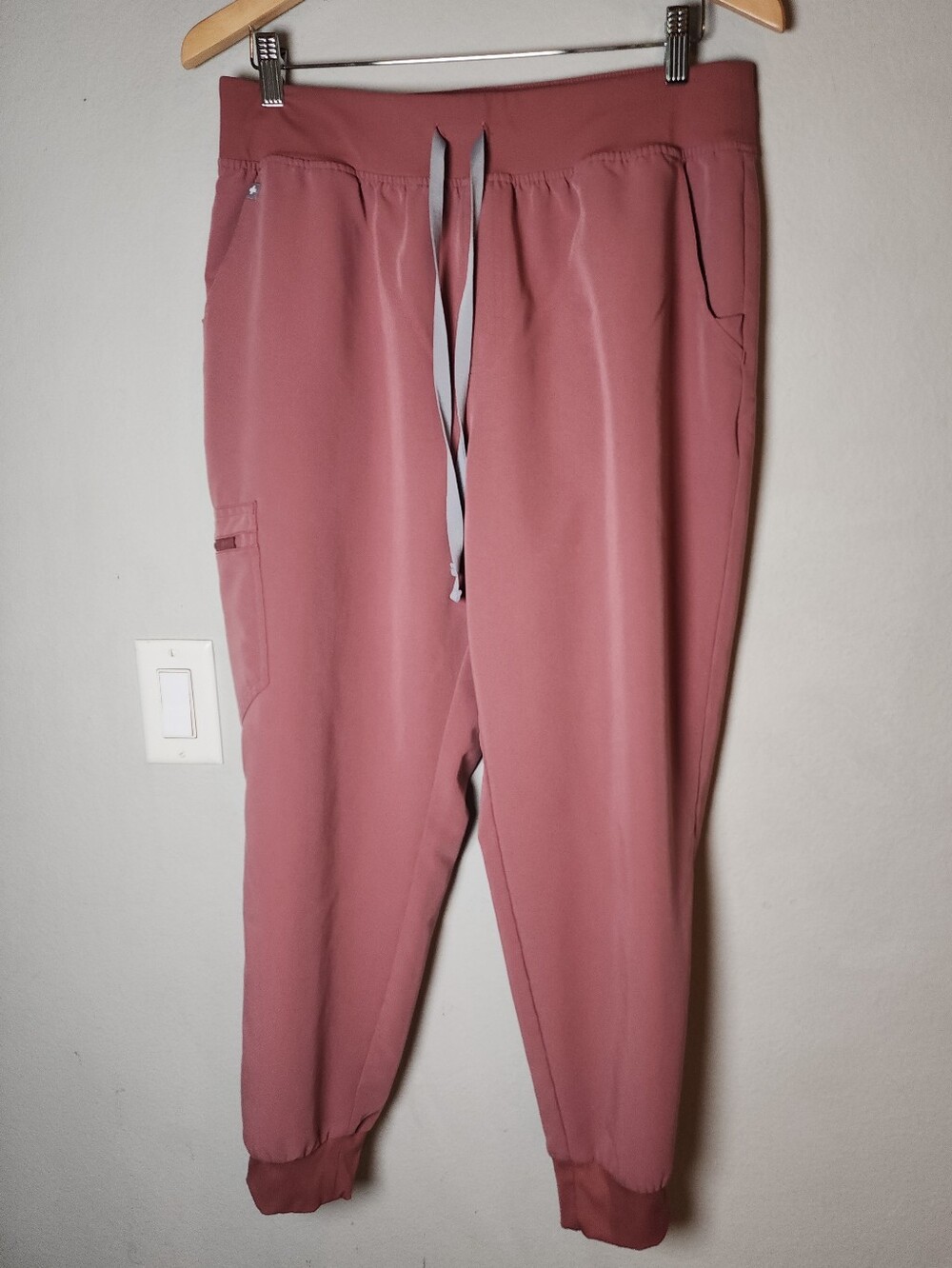 Figs High Rise Zamora Jogger Scrub Pants Pull On Pink Mauve Size XL Petite XLP